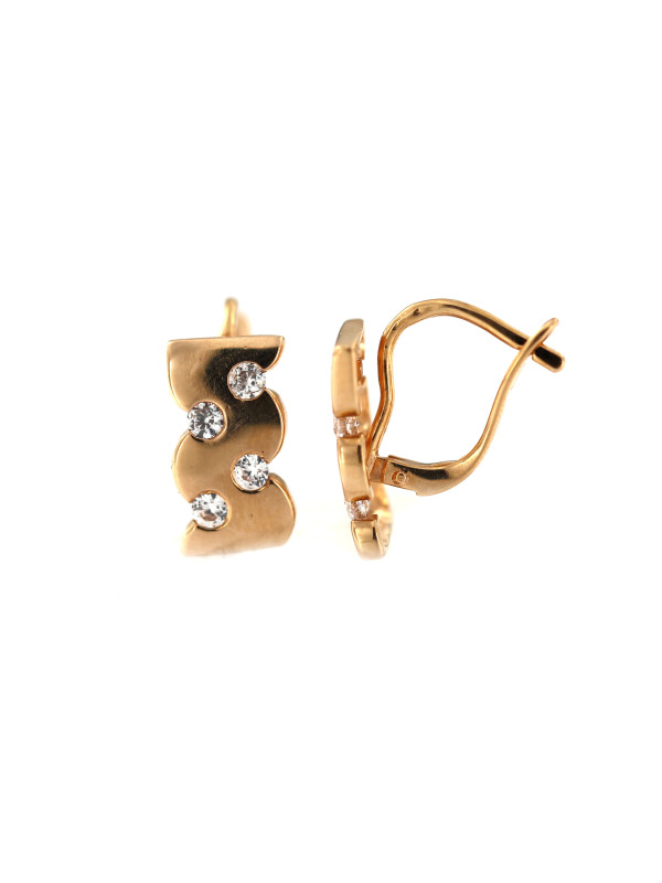 Rose gold zirconia earrings BRA04-08-30
