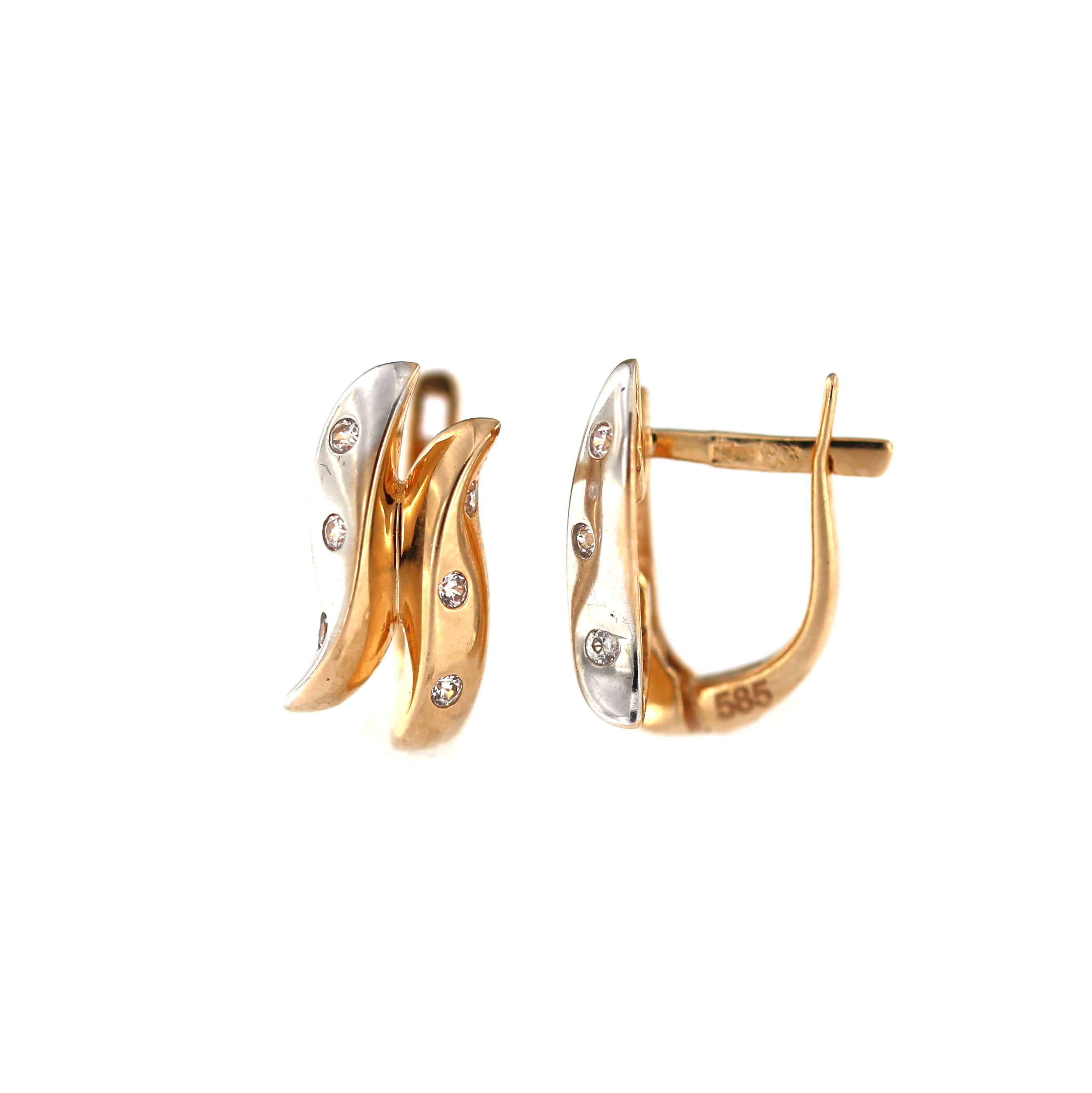Rose gold zirconia earrings BRA04-11-04