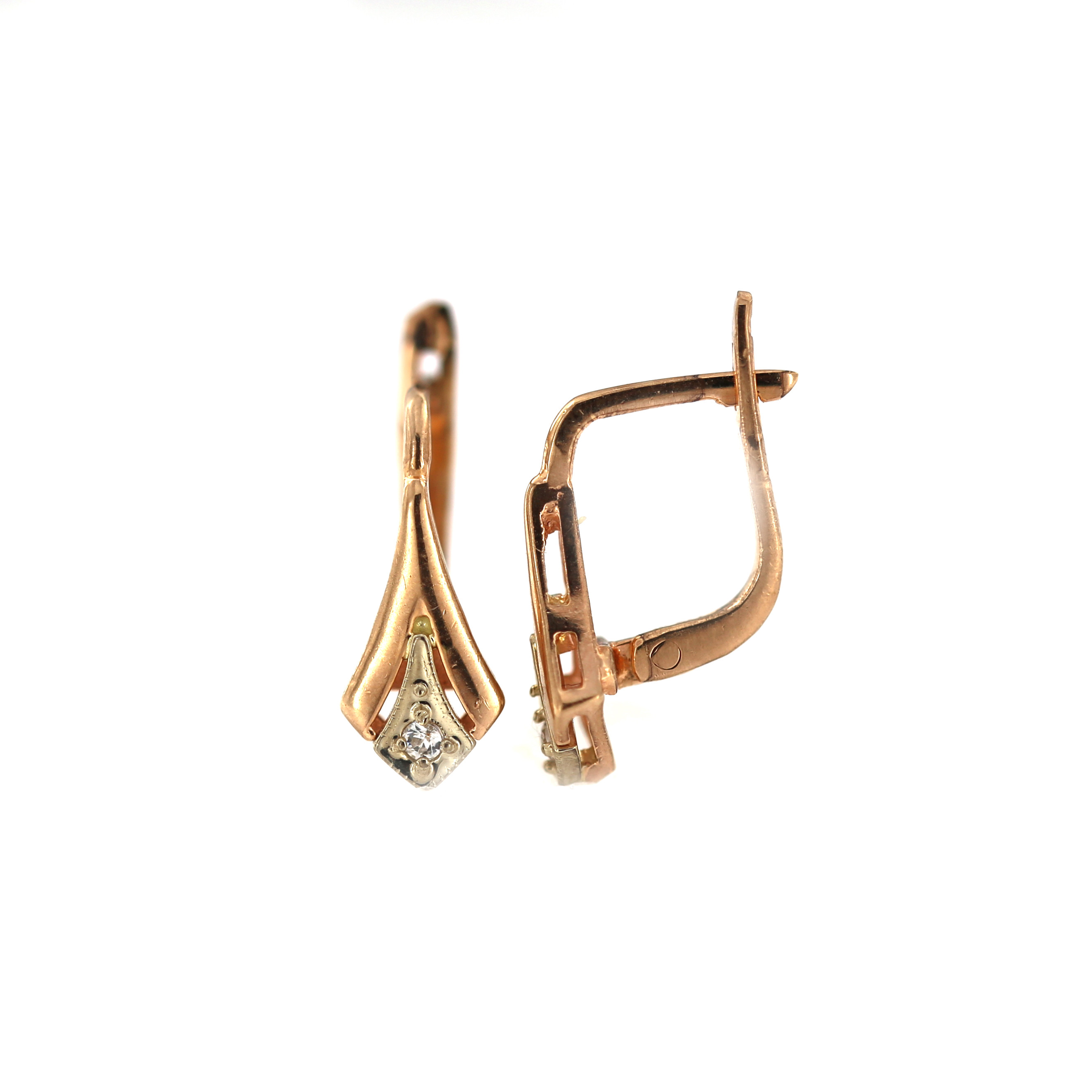 Rose gold zirconia earrings BRA04-16-23