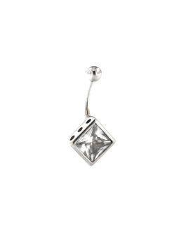 White gold belly ring GB02-02