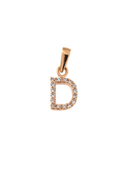 Rose gold initial letter pendant ARR-D-03