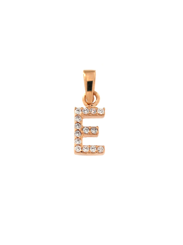 Rose gold initial letter pendant ARR-E-02