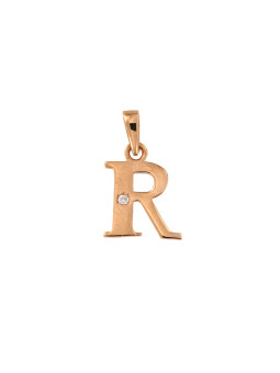 Rose gold initial letter pendant ARR-R-02