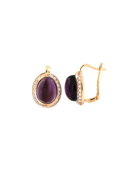 Rose gold quartz earrings BRA01-V-02