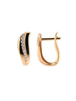 Rose gold zirconia earrings BRA04-16-27
