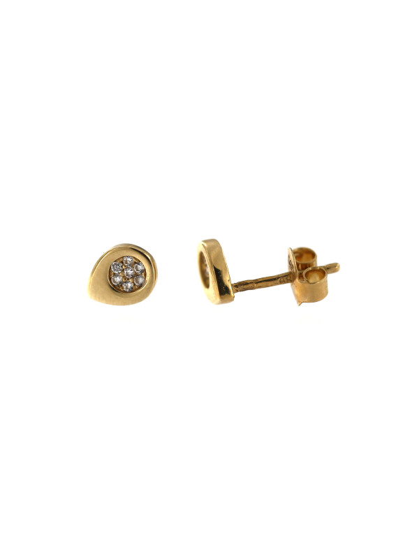 Yellow gold stud zirconia earrings BGV03-05-02