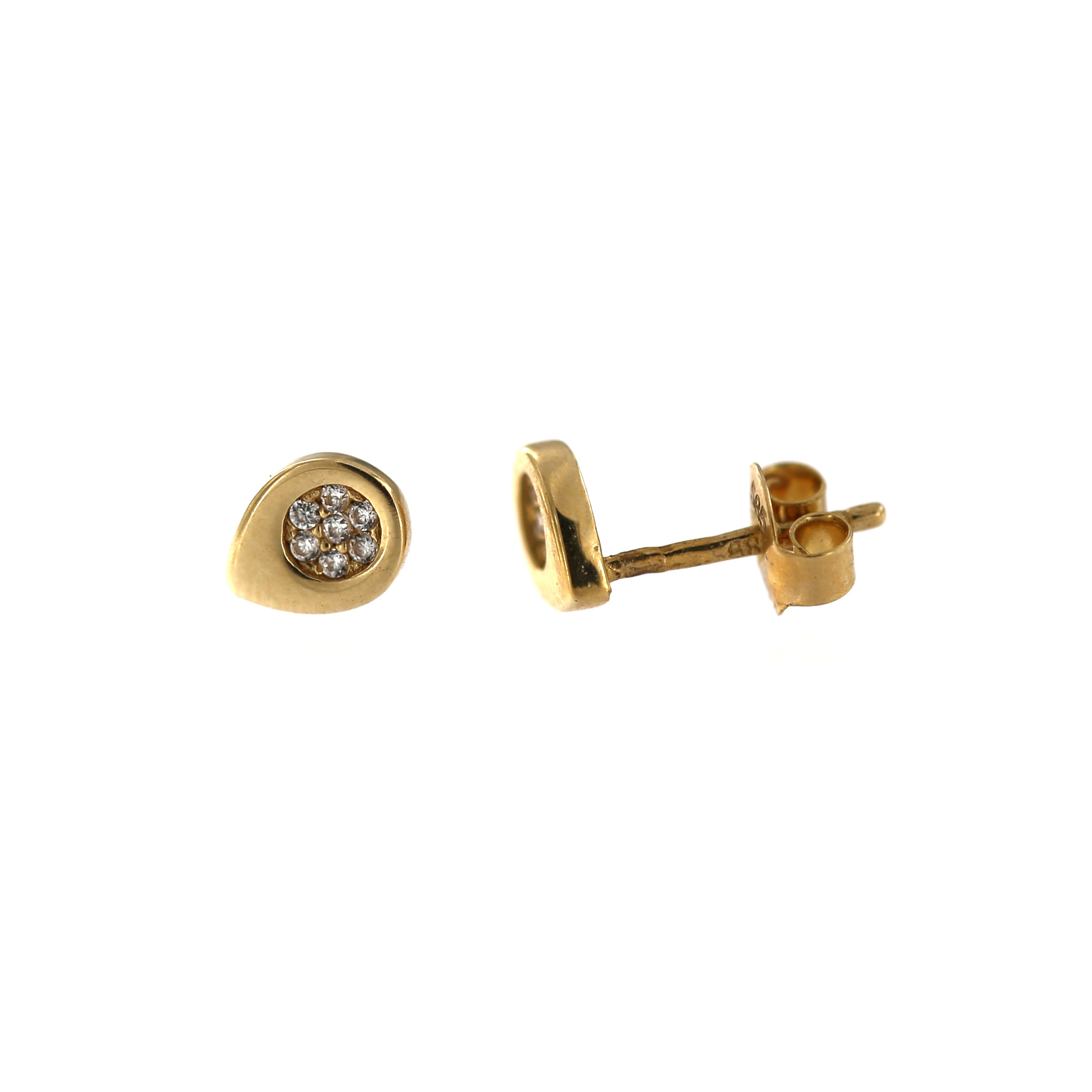 Yellow gold stud zirconia earrings BGV03-05-02
