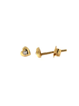 Yellow gold stud heart-shaped earrings BGV13-02-03