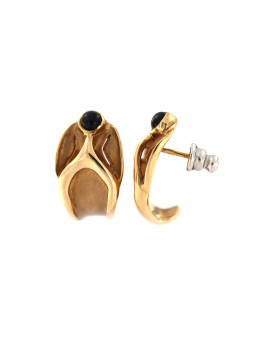 Rose gold onyx stud earrings BRV02-04-01