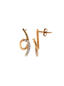 Rose gold zirconia pin earrings BRV06-06-04