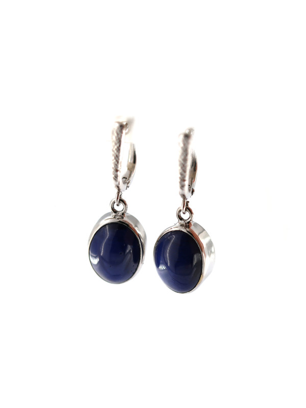 White gold synthetic sapphire earrings BBBR02-03-03