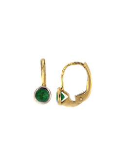 Yellow gold earrings with emeralds BGBR04-03-02