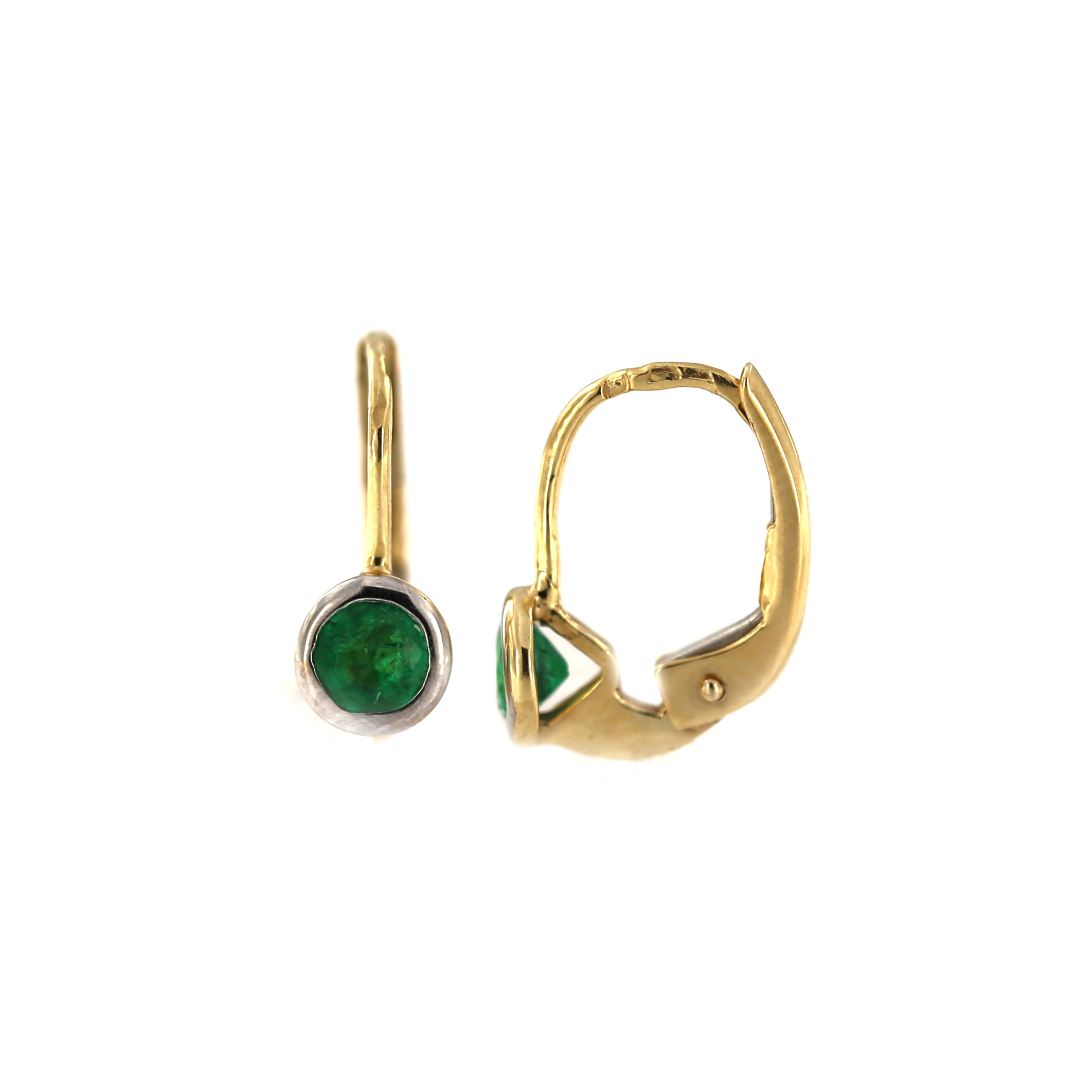 Yellow gold earrings with emeralds BGBR04-03-02