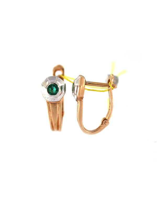 Auksiniai auskarai su smaragdais BRBR02-02-03