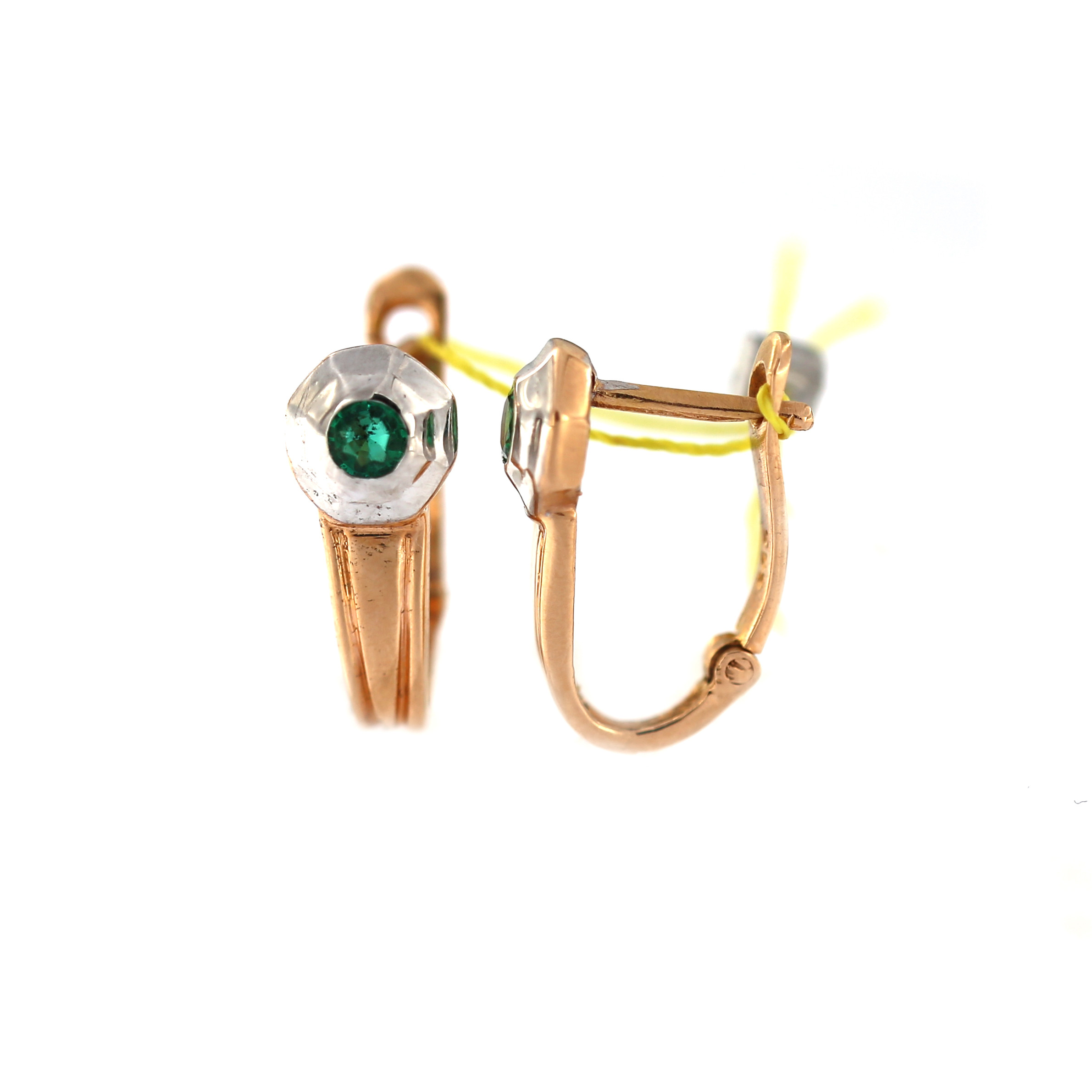 Rose gold emerald earrings BRBR02-02-03