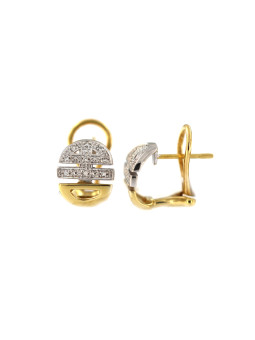 Yellow gold earrings with diamonds BGBR02-01-02