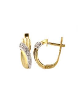 Yellow gold earrings with diamonds BGBR02-04-04