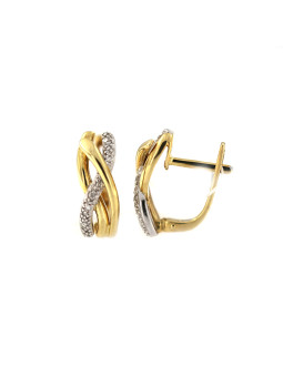 Yellow gold earrings with diamonds BGBR02-04-05