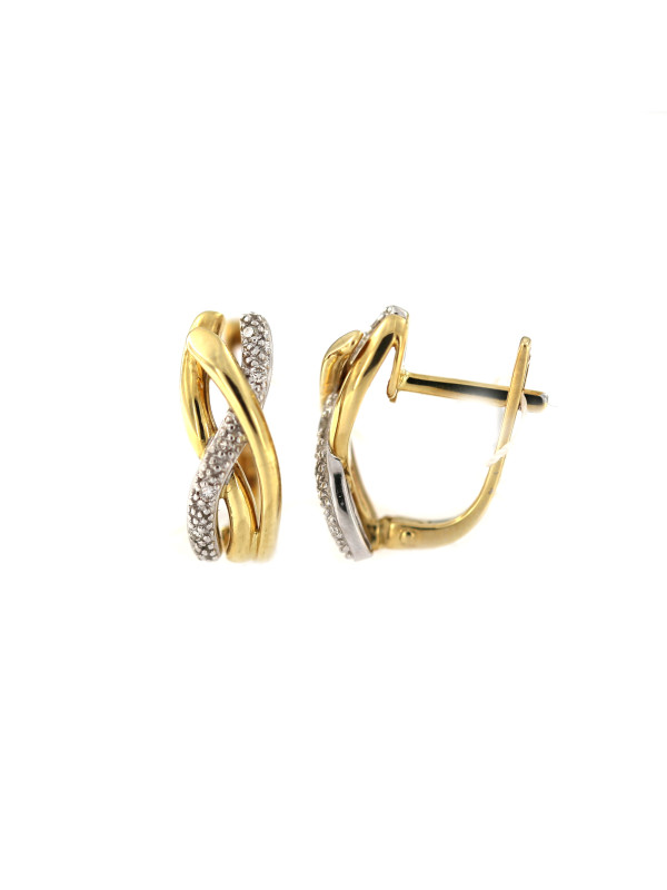 Yellow gold earrings with diamonds BGBR02-04-05