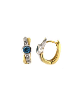 Yellow gold earrings with topaz and diamonds BGBR04-05-01