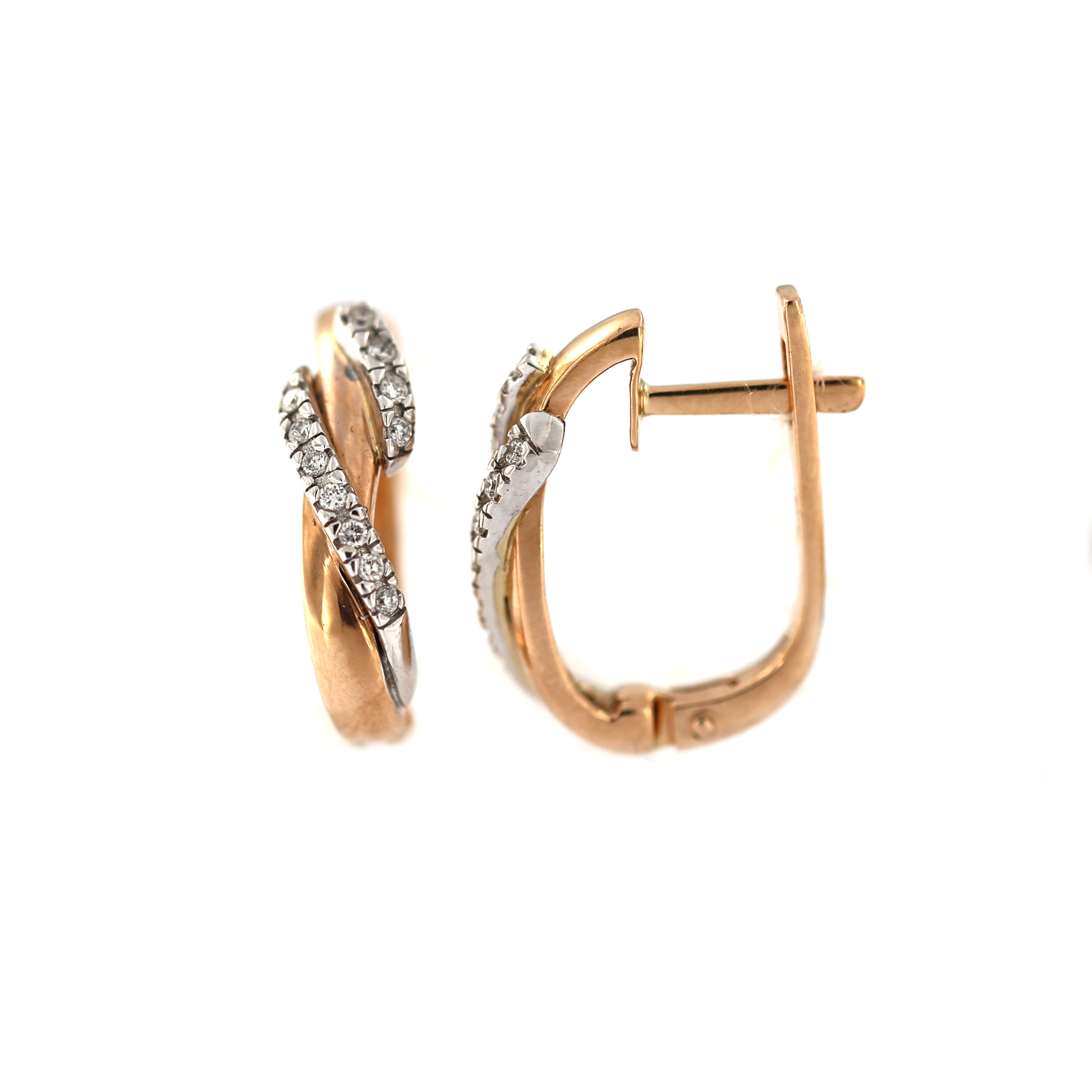 Rose gold diamond earrings BRBR03-01-03