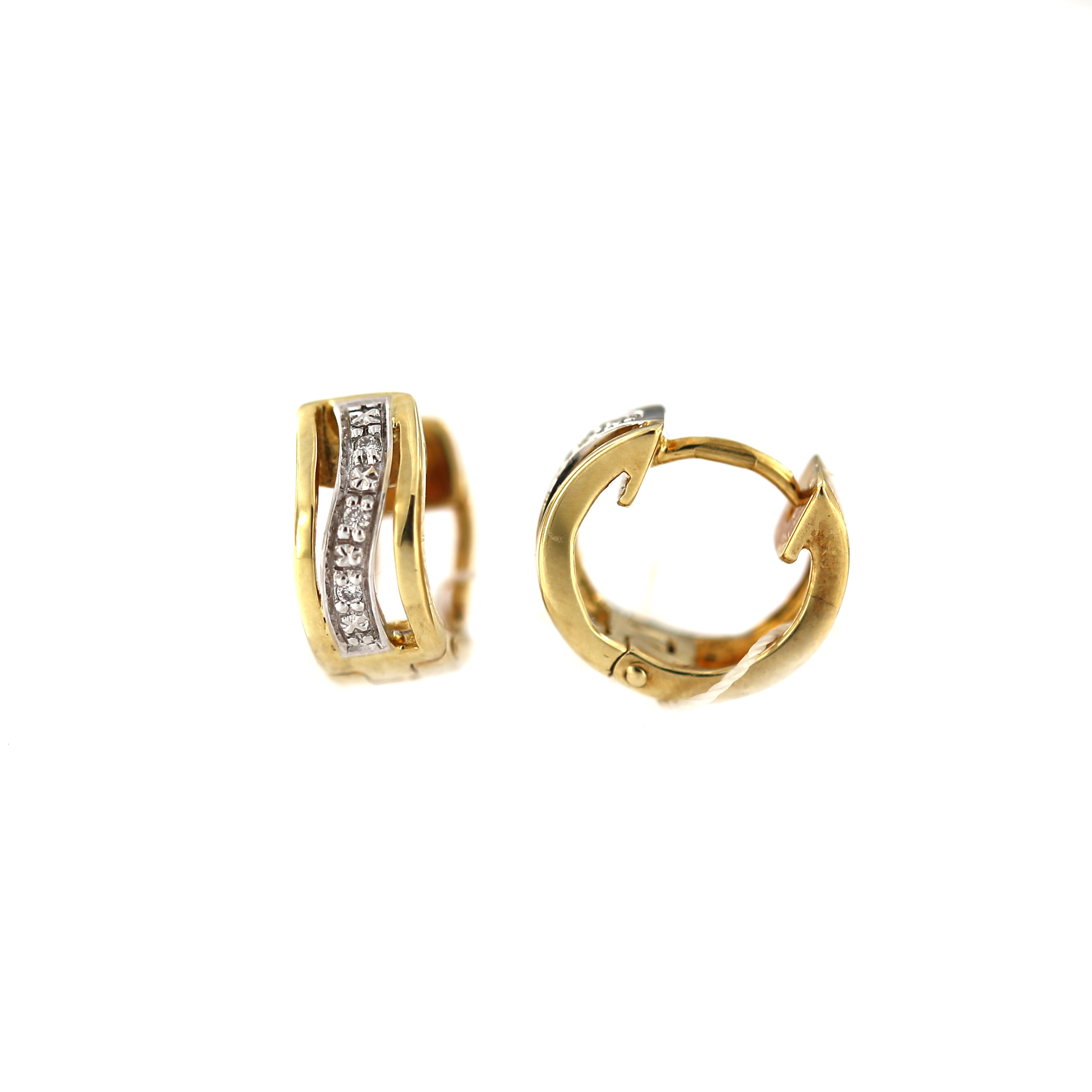 Yellow gold earrings with diamonds BGBR03-01-02