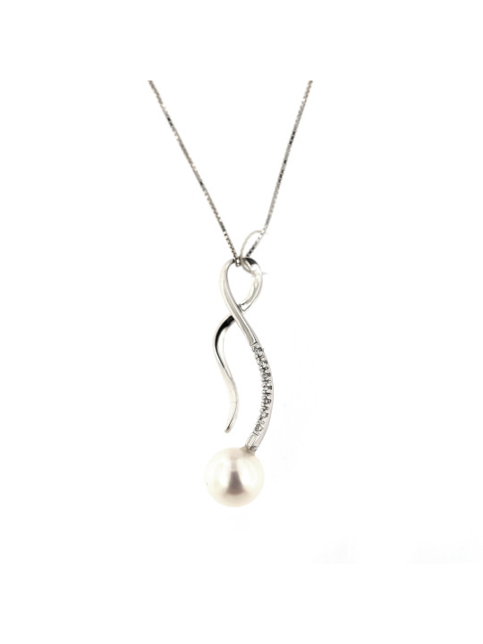 White gold diamond pendant necklace CPBR01-02