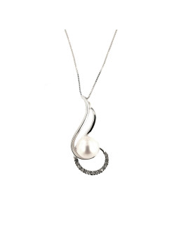 White gold diamond pendant necklace CPBR01-03