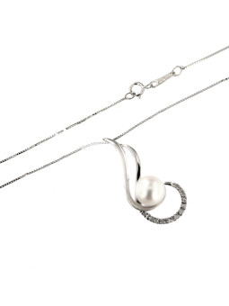 White gold diamond pendant necklace CPBR01-03