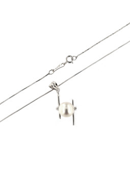 White gold diamond pendant necklace CPBR01-04