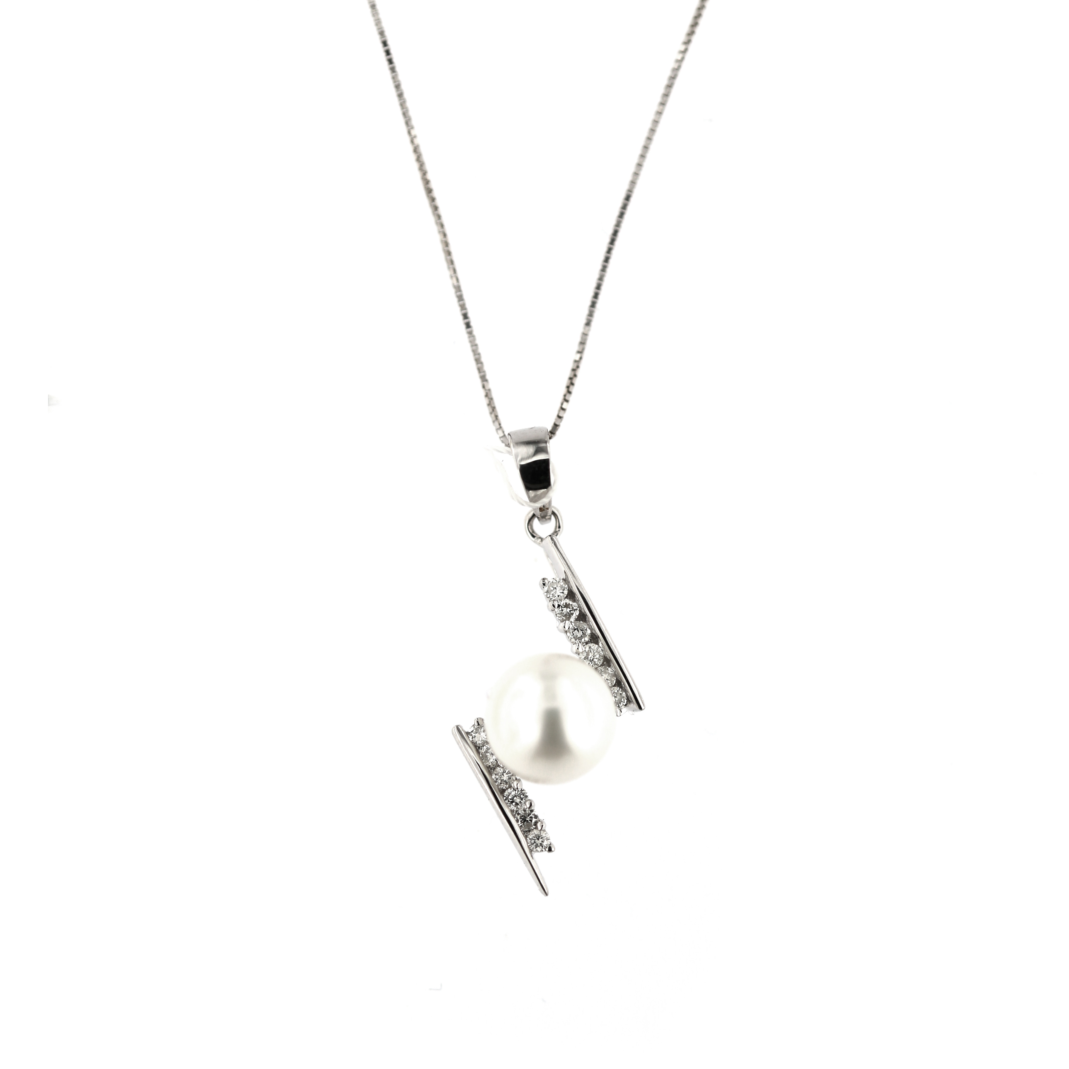 White gold diamond pendant necklace CPBR01-05
