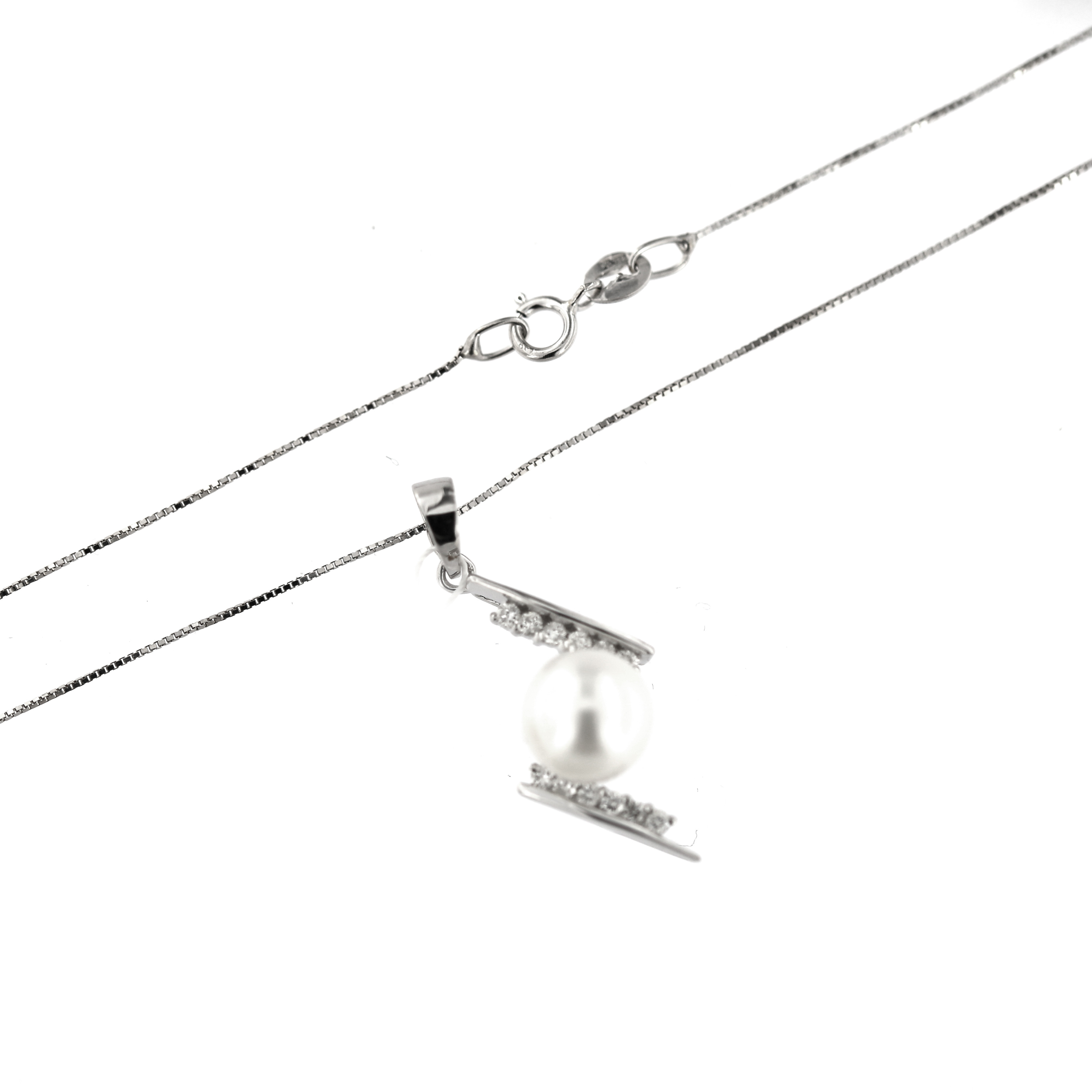 White gold diamond pendant necklace CPBR01-05