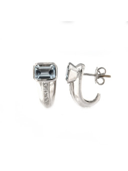 White gold aquamarine and diamond earrings BBBR02-03-04