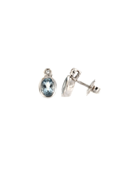 White gold aquamarine and diamond earrings BBBR02-03-05