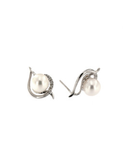 White gold pearl earrings BBBR03-01-05