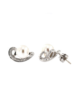 White gold pearl earrings BBBR03-01-06
