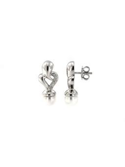 White gold pearl earrings BBBR03-01-07