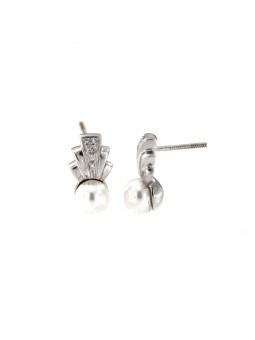White gold pearl earrings BBBR03-01-08