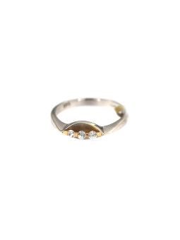 Balto aukso žiedas su cirkoniais DBC02-03