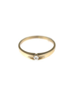 Balto aukso žiedas su cirkoniu DBL02-01