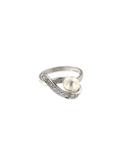 White gold pearl ring DBP02-01