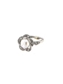 White gold pearl ring DBP03-01