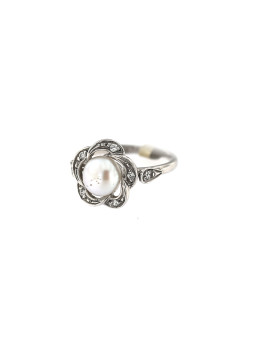 White gold pearl ring DBP03-01