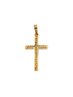 Yellow gold cross pendant AGK01-31