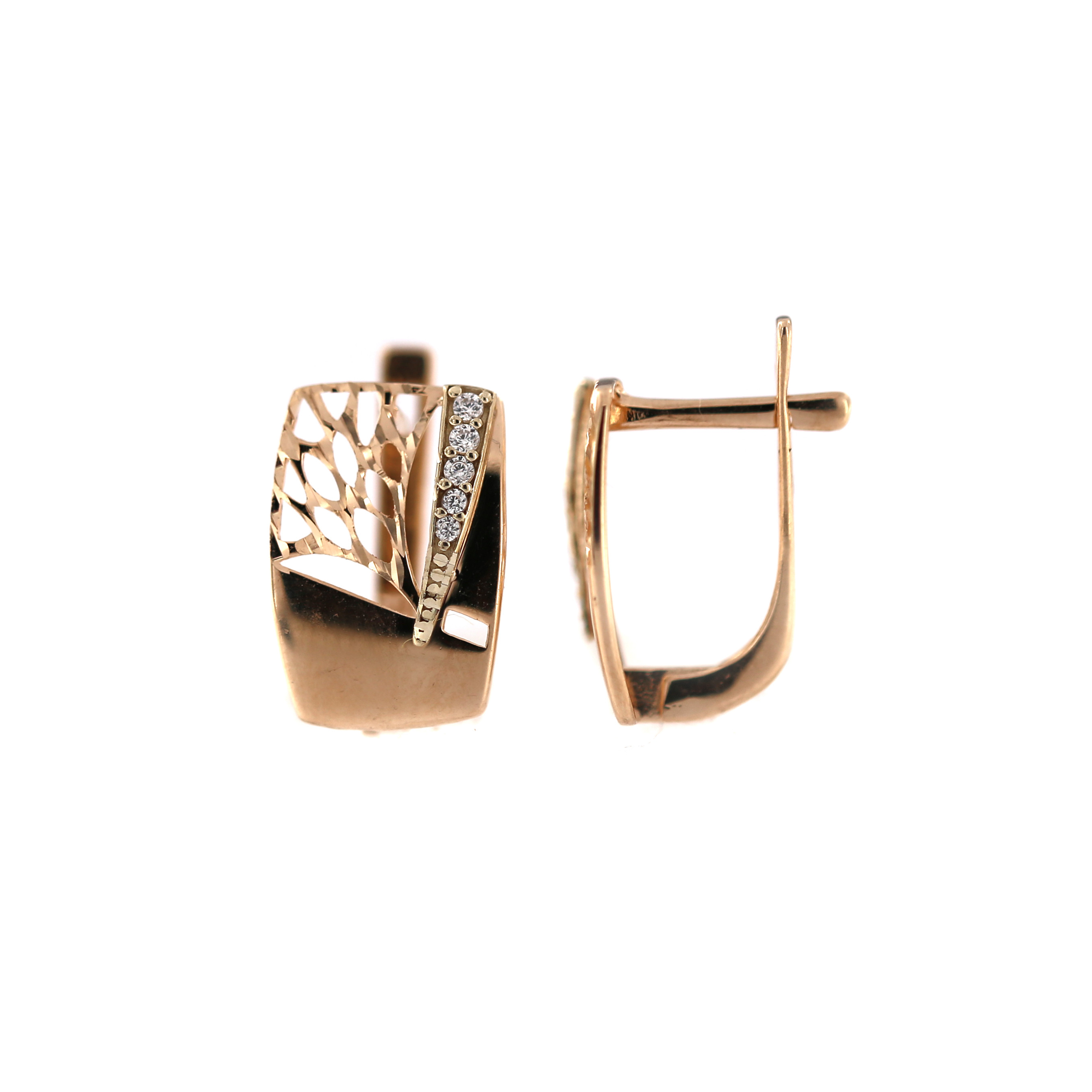 Rose gold zirconia earrings BRA04-08-40