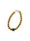 Silver bracelet with hematite BIKER-HA-09 