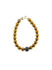 Silver bracelet with hematite BIKER-HA-08 