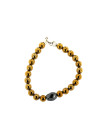 Silver bracelet with hematite BIKER-HA-07 