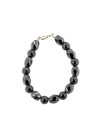 Silver bracelet with hematite BIKER-HA-01 