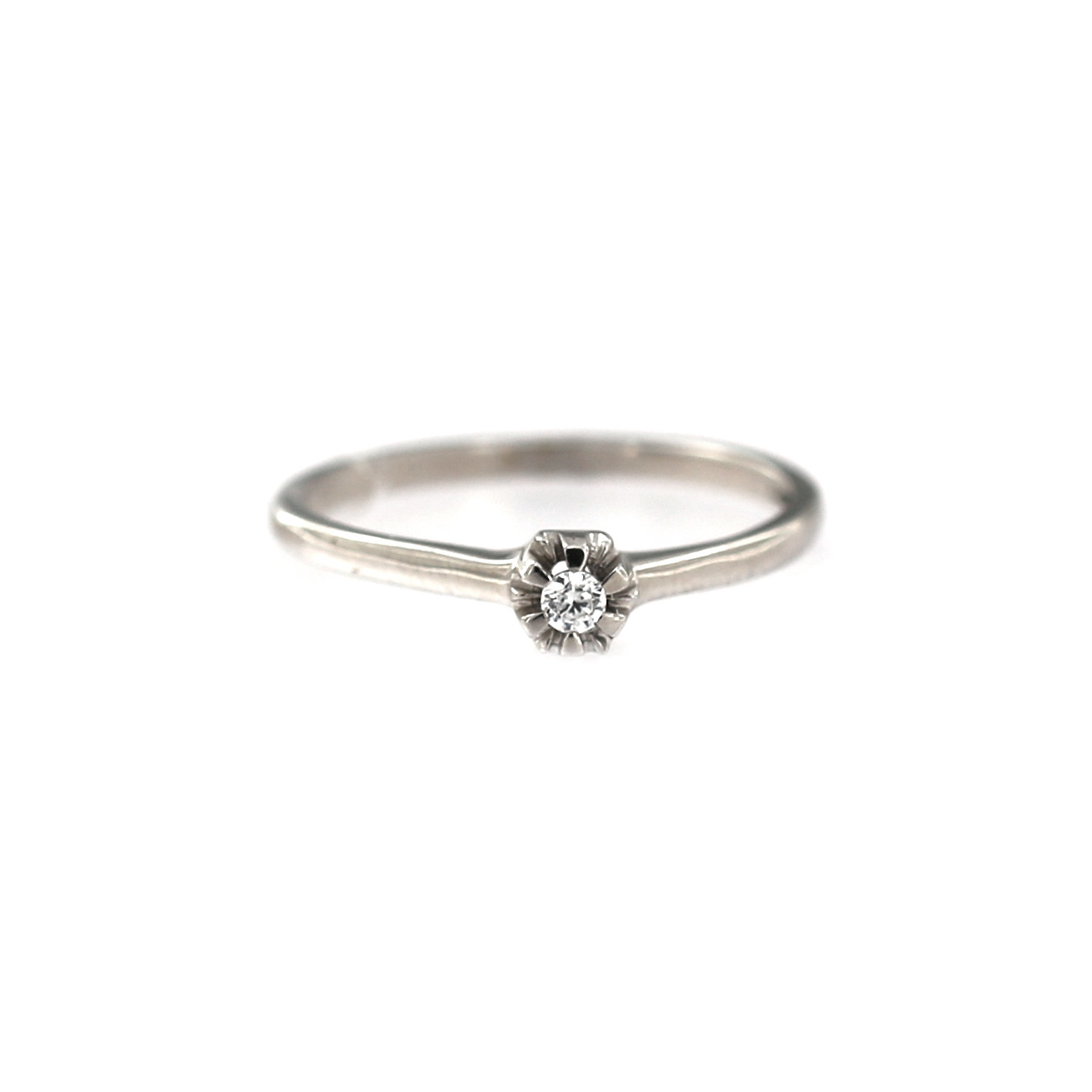 small white gold diamond ring